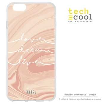 

FunnyTech®Silicone Case for LG Q6 / Q6 + / Q6 alpha l phrase "love, dream and live" background
