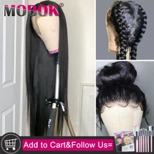 Парики из натуральных волос на кружевной основе с предварительно выщипанными волосами с детскими волосами Remy, бразильские прямые волосы, парики из натуральных волос