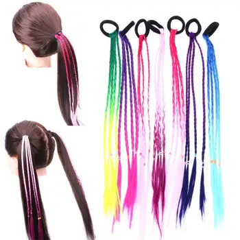 

Colorful Gradient Headband Girls Twist Braid Rope Simple Rubber Band Hair Accessories Kids Wig Rope Hair Braider Tools Headwear