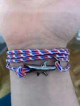 Brazaletes vikingo para hombre y mujer, pulsera de cuerda multicapa de tiburón de Color negro, Charm, cadena de cuerda de supervivencia, joyería