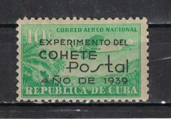 

Cuban stamps 162 Cuba 1939G. Experimental rocket message superprinting (MNH) -Aviation, postal services