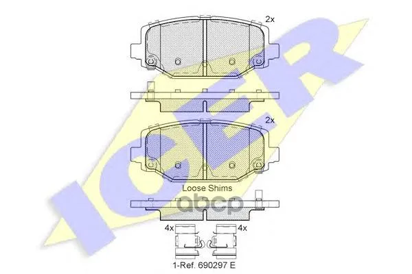 182053_колодки Дисковые Задние! Chrysler Voyager 3.6/2.8crdi 11 Icer 182053 Icer арт. 182053