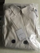 Gabardina larga con doble botonadura para mujer, abrigo ajustado con cinturón, ropa de primavera otoño