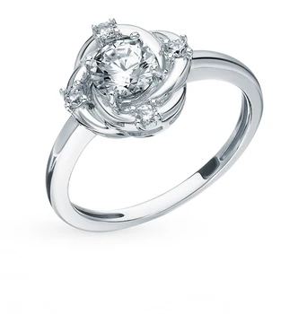 

Silver ring with cubic zirconia sunlight sample 925