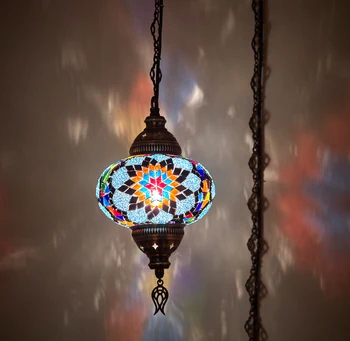 

Swag PLUG IN Turkish Moroccan Mosaic Ceiling Hanging Chandelier Light Lamp 15ft