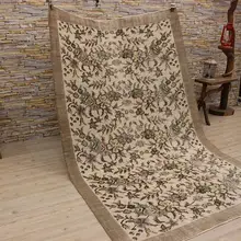 Ручной завязанный турецкий старинный ковер-бежевый цветочный коврик с рисунком