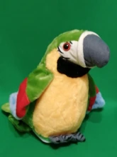Peluche de loro parlante eléctrico para niños, juguete de peluche de pájaro parlante con alas que se repiten, regalo para niños
