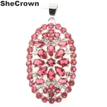 48x24 мм необычная Розовая Малина родолит гранат подарок для женщин серебряный кулон