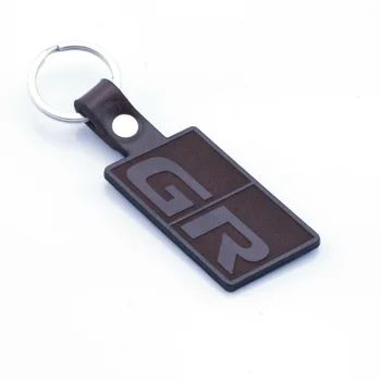 

TOYOTA GR GAZOO leather key key ring key chain Schlüsselring porte-cles portachiavi laser cut Size: 45x30x3mm
