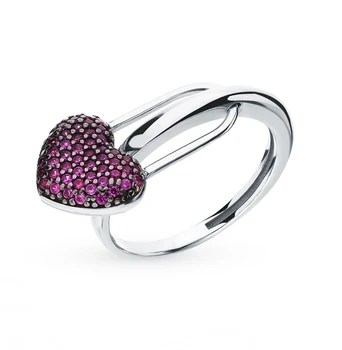 

Silver ring with corundum sunlight sample 925