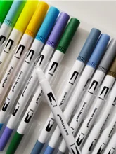 Conjunto de rotuladores de doble punta, Set de 12-120 rotuladores para dibujo artístico, obra de arte con acuarela