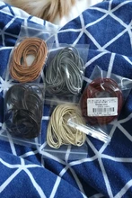 Cordón de cuero genuino 1/1, 5/2/3mm, cuerda redonda de hilo para collar, pulsera, DIY, accesorios para fabricación de joyas