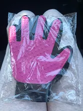 Para guante de gatos de aseo de mascotas peine cepillo gato Hackle para Deshedding cepillo guante para mascotas perro pelo guantes para perro gato aseo