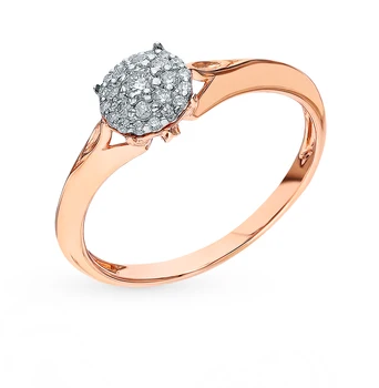 

Gold ring with diamonds sunlight sample 585