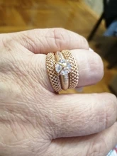 LUALA Fashion Female Ring for Women Unique Beautiful 585Rose Gold AAA Cubic Zirconia