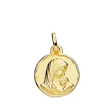 

Medal 18k gold Mother and Baby 15mm. [AB3803]