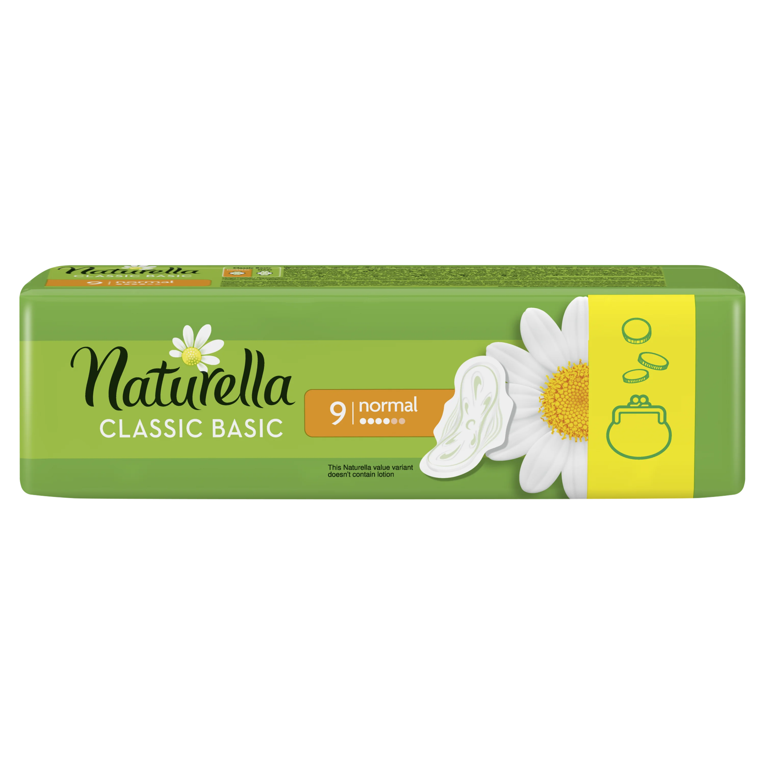 Женские ароматизированные прокладки NATURELLA CLASSIC Basic Normal Single, 9 шт