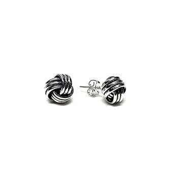 

925 Sterling silver earrings m knot ball Rusty [AB1383]