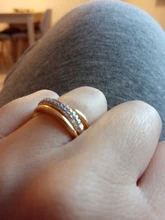 Huitan-Anillos cruzados de alta calidad para mujer, joyería de moda para boda, compromiso, fiesta, cristal brillante de circón