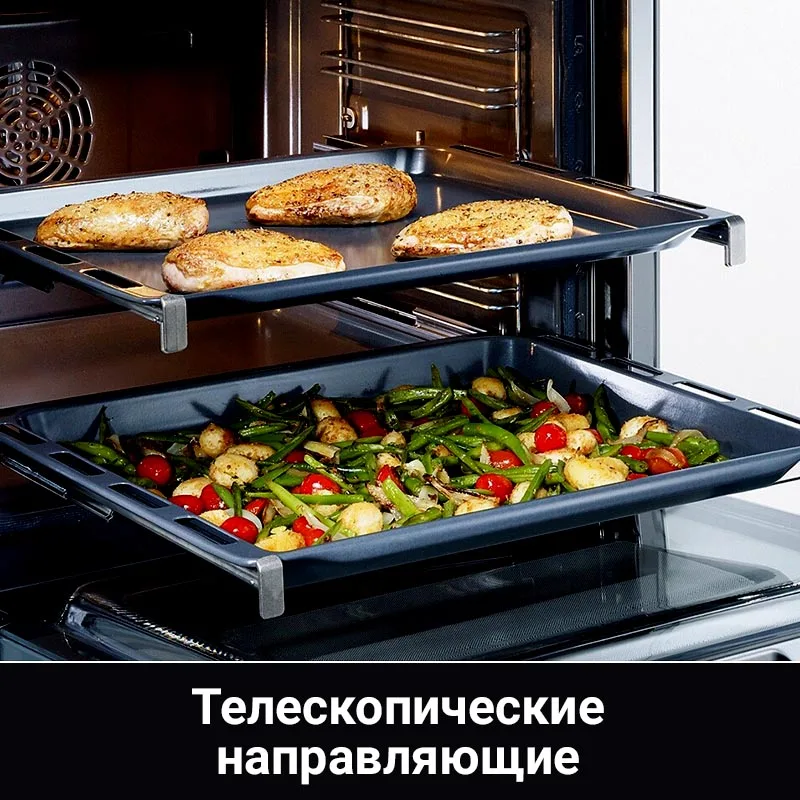 Электрический духовой шкаф с конвекцией HIBERG VM 6495W стекло (сенсорный дисплей 9