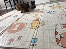 Estera de juego infantil brillante para bebés, 200cm x 180cm x 1cm, almohadilla plegable para gatear, XPE, para el hogar, exteriores, juego de rompecabezas impermeable