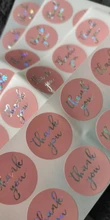 Pegatinas de agradecimiento láser para paquete de regalo, etiquetas de sellado rosa y negro, adhesivo redondo de papelería, 500 Uds.