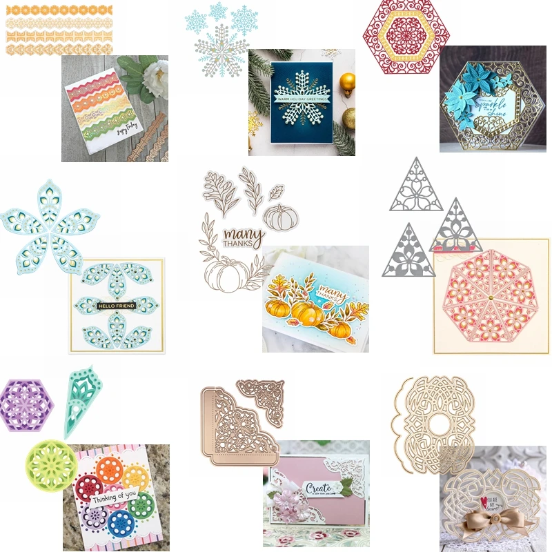 

Flowery Varisized Decoration On Card Metal Cutting Dies Fancy Decoration On Card Die Cuts For Card Making New 2020