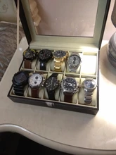 Caja de almacenamiento de reloj de cuero PU para hombre, organizador mecánico con 2/6/10/12 ranuras, expositor de relojes, Cajas de Regalo de joyería