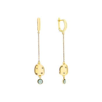 

Silver earrings with sitals and cubic zirconium sunlight sample 925