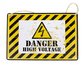 

Vintage metal plate Danger high Voltage 30 Cm. x 20 Cm.