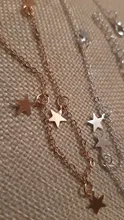 Collar con colgante de estrellas para mujer, gargantilla de metal modelo JN0377 con accesorios de estrellas de cinco puntas en color dorado, sencilla para regalo de fiesta