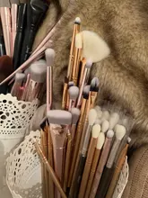 Jessup-Juego de brochas de maquillaje, 6 uds.-30 Uds., polvo dorado/rosa, sombra de ojos, cepillo de base