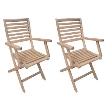 

Set of 2 folding chairs garden FSC eucalyptus-57,5x56x90cm
