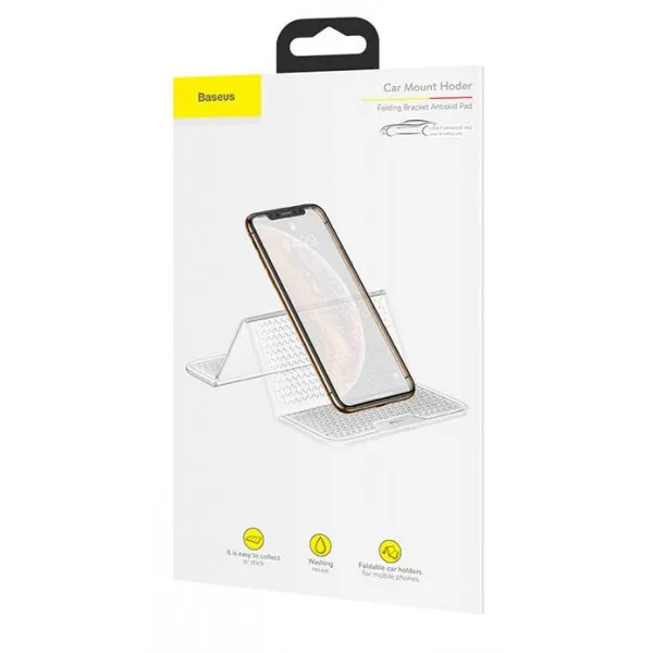 Коврик на торпедо стикер-кронштейн Baseus Folding Bracket Antiskid Pad Black SUWNT-02(Прозрачный