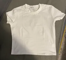 Green Crop Top T-Shirt Female Solid Cotton O-Neck Short Sleeve T-shirts for Women High