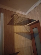 Shower-Head Extension Square Adjustable-Height Stainless-Steel Rainfall Rotation Brass