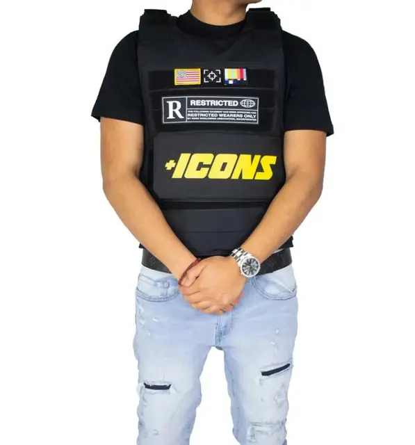 Icon Bullet proof vest Gilet Swag men homme Combat Forces military Hiphop Rapper Night Club