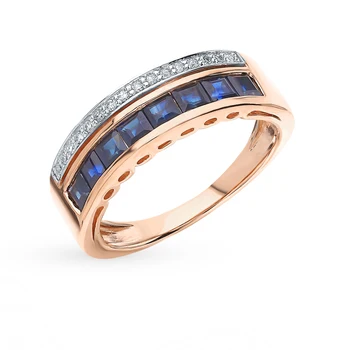 

Gold ring with sapphires and diamonds sunlight sample 585