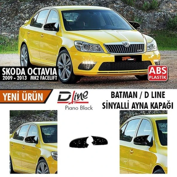 

For Skoda Octavia Mk2 Batman M4 Style Mirror Cover Cap 2009 2010 2011 2012 2013 Bright Black 2 Pcs.Right-Left (For Signal Model)