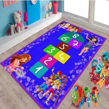 

Lego Friends Colorful Hopscotch Non Slip Floor Carpet, Teen's Carpet