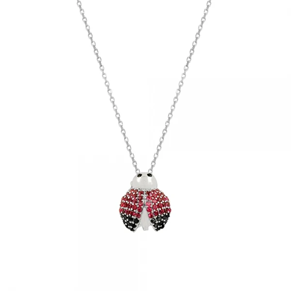 

Silver 925 Sterling Zircon Cubic Zirconia Ladybug Necklace