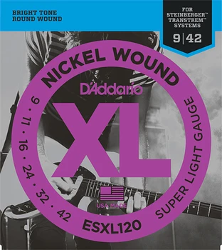 

Esxl120 Steinberger string kit for electric guitar, super light, ball for 2 conts, 9-42, D'Addario