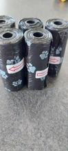 Para caca de perro o mascotas bolsa de mascotas residuos bolsas de basura Biodegradable perro bolsas Pooper pata perrito basura bolsa de caca dispensador de 5 rollos 75pc bolsa de caca