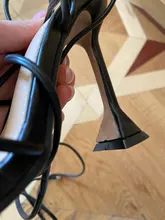 Aneikeh de verano zapatos de mujer Sandalias, de la Pu de moda Cruz-atado tacones de encaje fiesta bombas tamaño 35- 42 albaricoque blanco negro