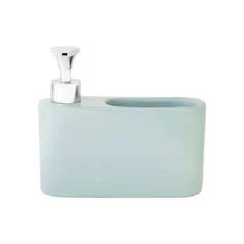 

Kook Time ceramic liquid soap dispenser for kitchen with scourer hollow, 18x6x15.5 cm, Nordic green Color