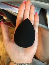 Aplicador de maquillaje negro, esponja supersuave, licuadora de polvo, base suave, contorno, difuminado