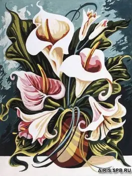 

Se926-84 canvas with a pattern SEG de Paris 'Bouquet of Lily' 40*50 cm