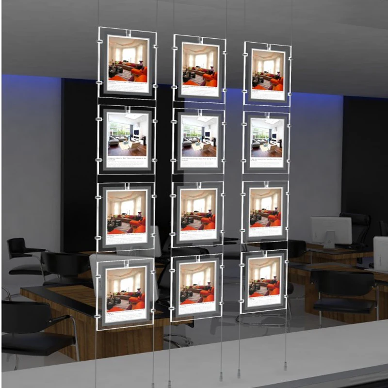 A4 Backlit Display Light Boxes Led Illuminated Window Displays For Retail Double Side (10unit