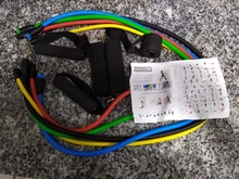 11 unids/set tubo de látex resistencia bandas elásticas para Fitness Yoga gimnasio Ejercicio de tirar de la cuerda casa soporte elástico entrenamiento de la fuerza muscular