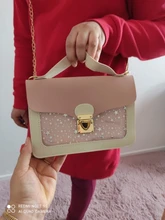 Mini bolso de hombro cuadrado pequeño para mujer, bandolera de mensajero de diseñador de lentejuelas de estrella a la moda, cartera de mano rosa